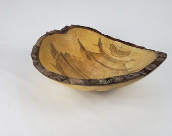 Large Live Edge Red Maple/Ambrosia Maple Wooden Salad bowl