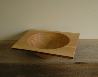 Large Red Maple Square Wood Bowl