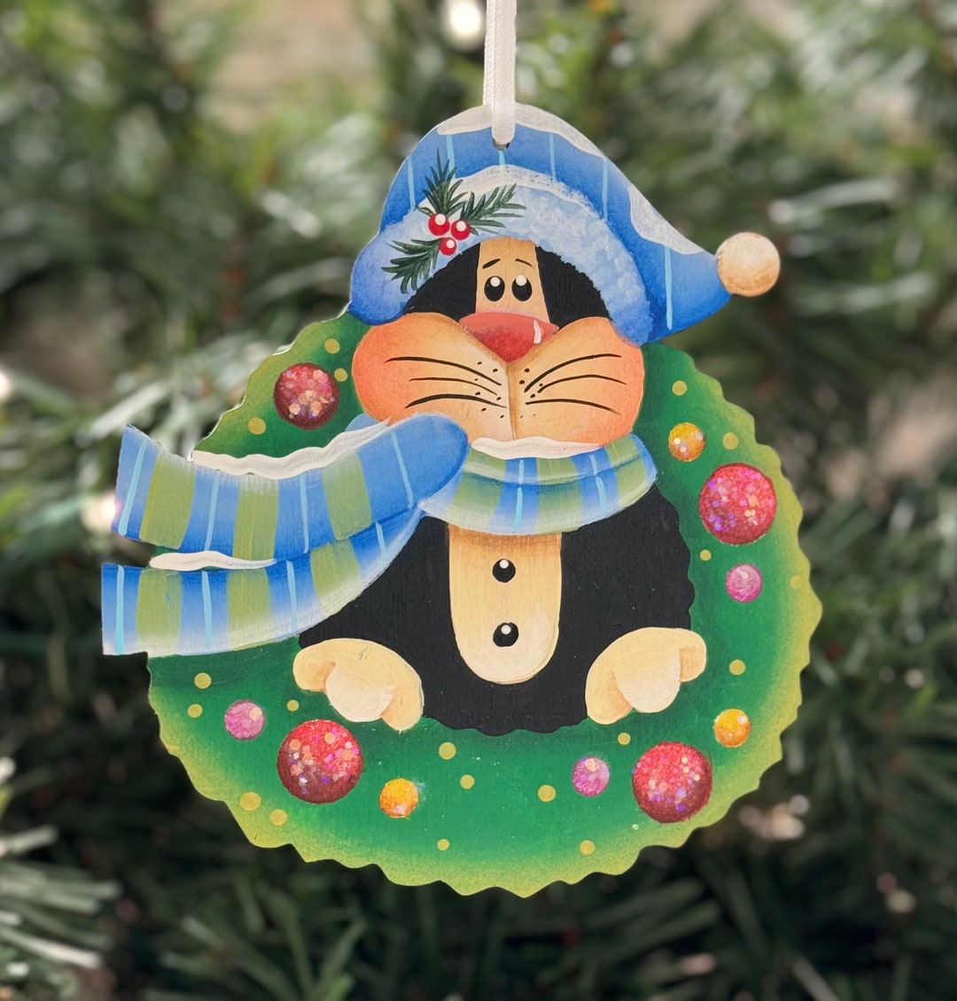 Christmas Ornament Black Cat Ornament Christmas Tree Etsy