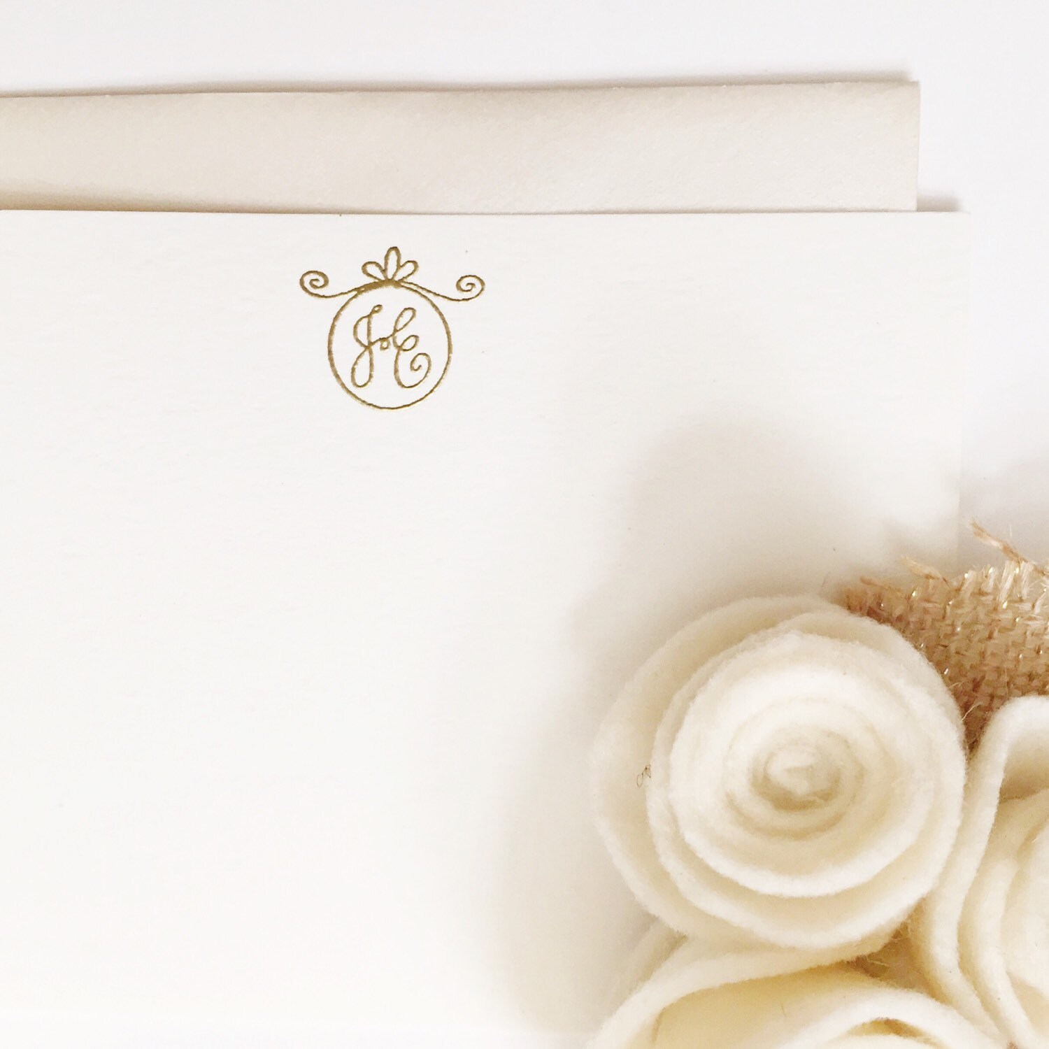 Gold Embossed Custom Stationery with Envelopes Monogram or Etsy