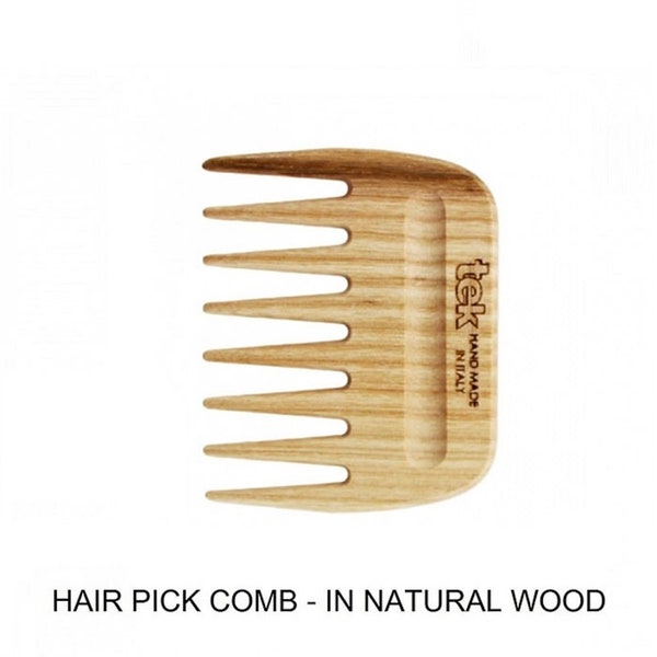 TEK Wooden Hair Pick Comb - Handmade in Italy