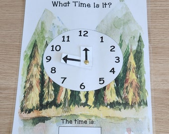 What Time Is It, Time, Education, Homeschool, Elementary, School, Printable, Math, Learning, Telling Time, Nature