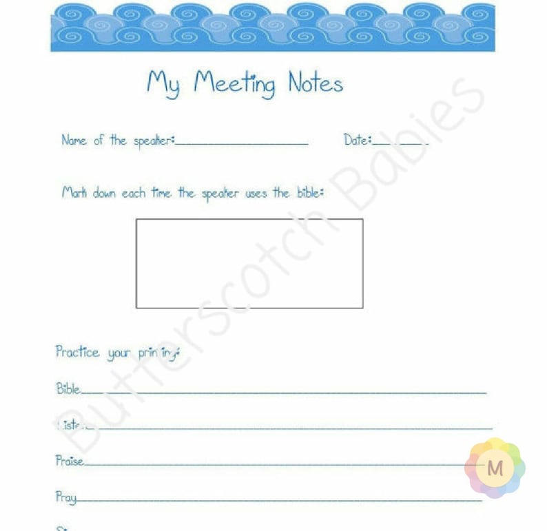 Jw Printable Download Jw kids Meeting Worksheets Jw | Etsy