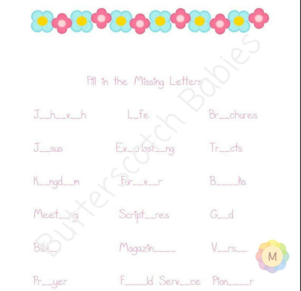 Jw Printable Download Jw kids Meeting Worksheets Jw | Etsy