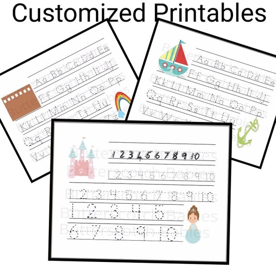 Alphabet Worksheets Tracing Kids Numbers Handwriting Etsy Alphabet Worksheets Tracing Kids Numbers Handwriting Etsy