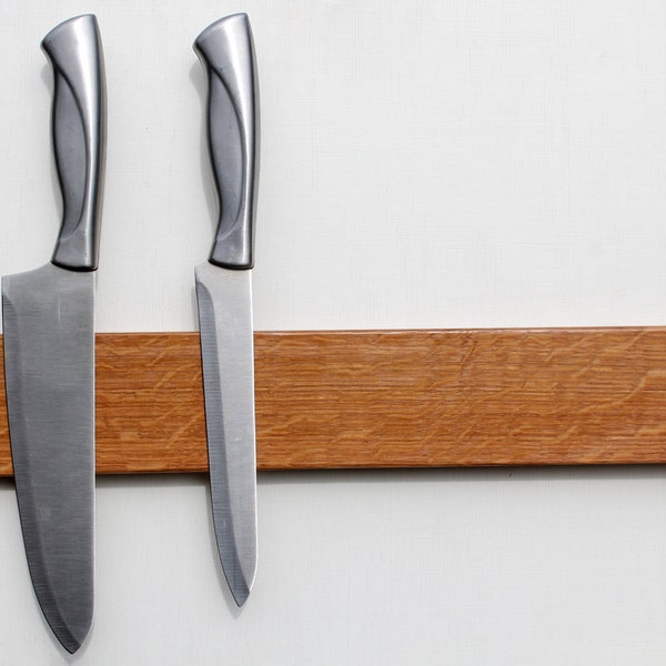 Quarter Sawn White Oak Knife Rack, Magnetic Knife Rack, Knife Holder, Wood Knife Holder
