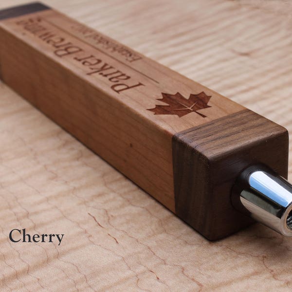 Custom Beer Tap Handle Engraved Beer Tap Personalized Beer Tap Handle Cherry or Maple and Walnut