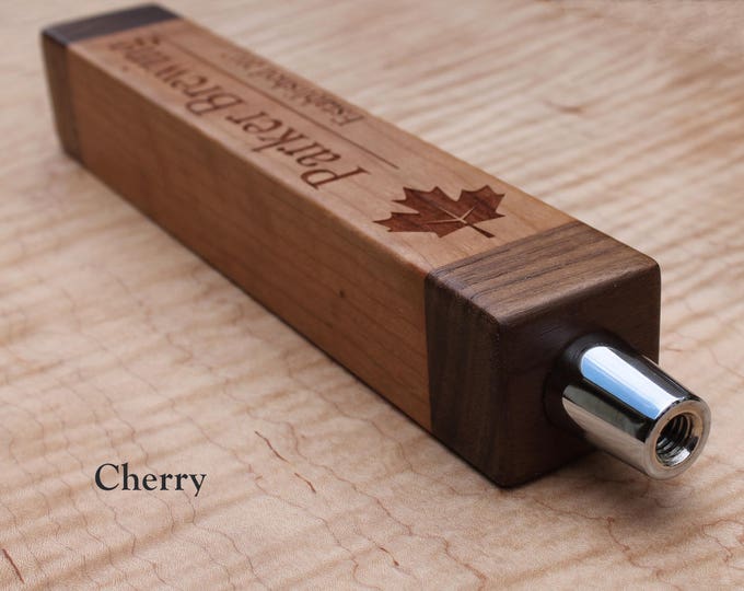 Custom Beer Tap Handle Engraved Beer Tap Personalized Beer Tap Handle Cherry or Maple and Walnut