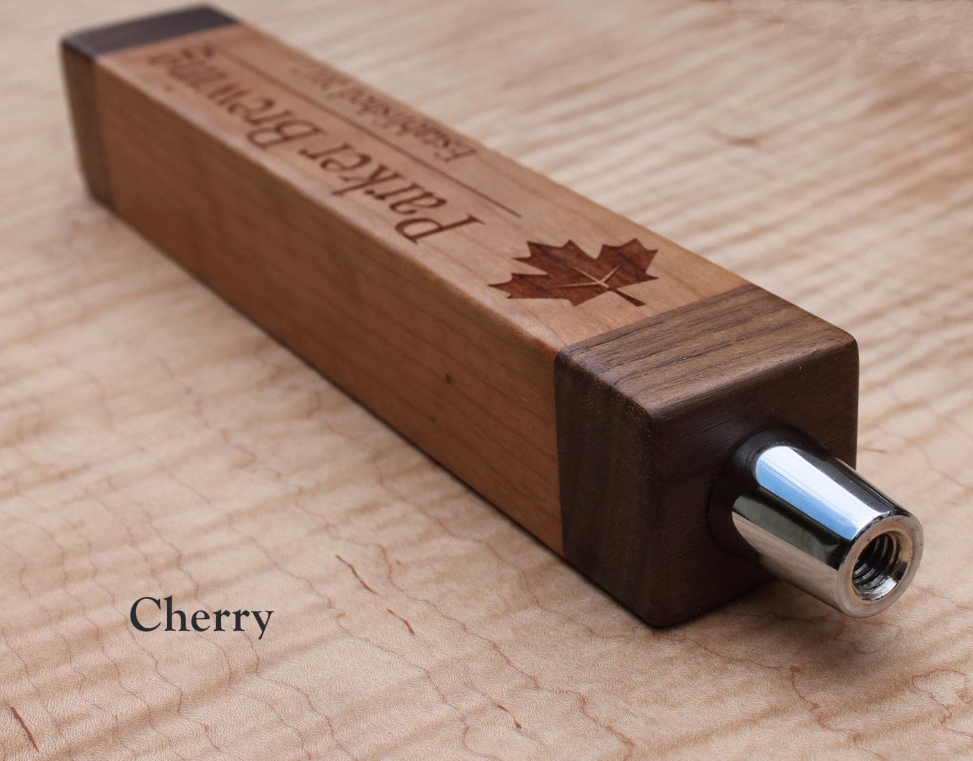 Custom Beer Tap Handle, Cherry and Walnut