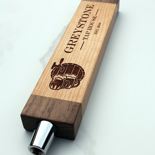 Beer Tap Handle With Numbers. Custom Solid Wood Tapered Beer Tap Handle