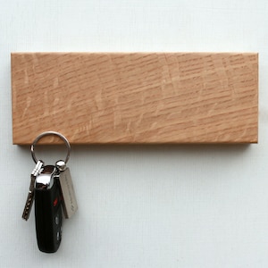 QuarterSawn White Oak Magnetic Key Holder Wall Mounted Key Holder