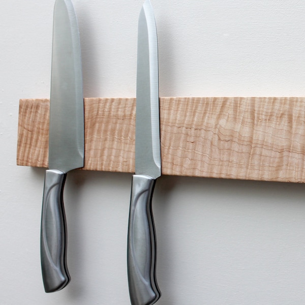 Tiger Maple Knife Rack, Magnetic Knife Rack, Knife Holder, Wood Knife Holder