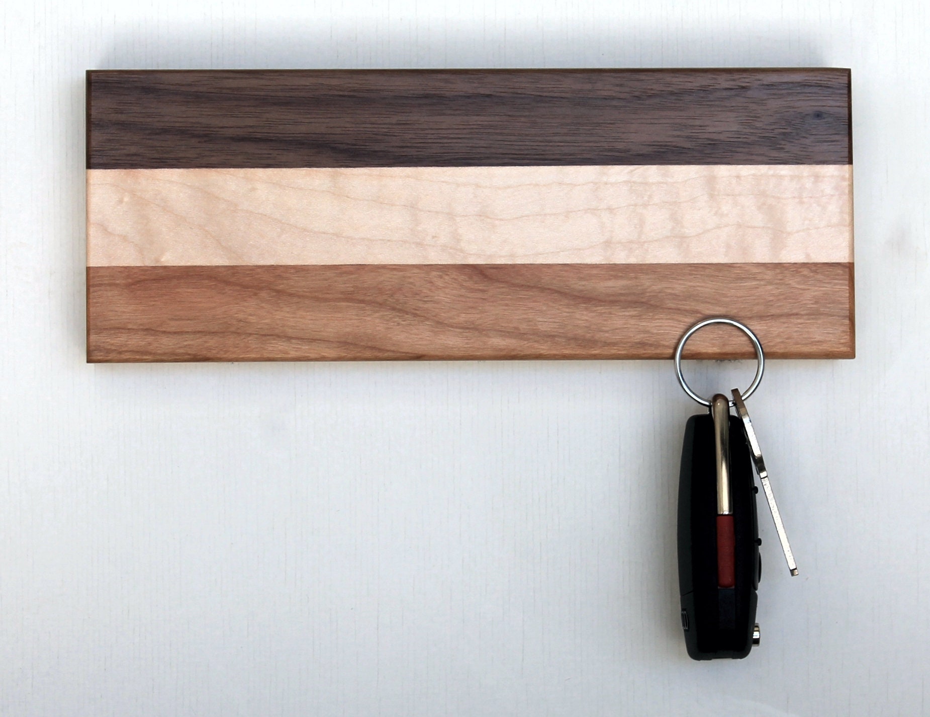 Wood Magnetic Key Holder: Maple, Cherry, Walnut Wall Mount - Etsy