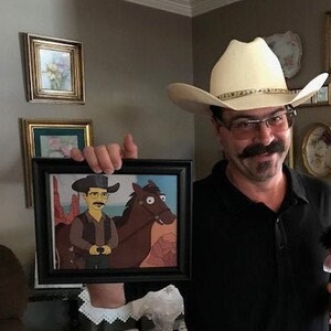 Cowboy Art - Custom Portrait from your Photo as Yellow Character, Cowboy Wall Art, cowboy dad