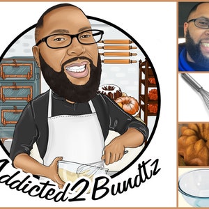 Bakery Logo - custom portrait for your business logo, baking logo design, baker logo