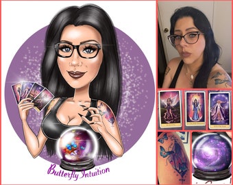 Tarot Logo - custom portrait logo for your business / tarot reading logo