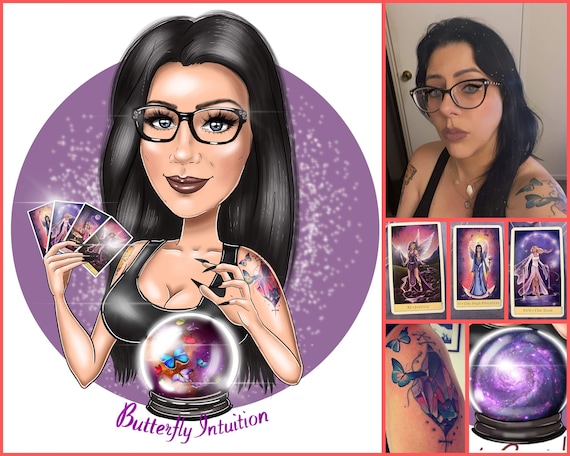 Tarot Logo - custom portrait logo for your business / tarot reading logo