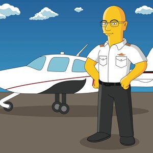 Pilot Gift Custom Portrait from your Photo as Yellow Character / pilot gift idea / pilot caricature / pilot cartoon /funny gift for pilot image 3