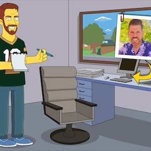 Present till manusförfattare - Personligt porträtt som seriefigur / bloggarpresent / romanförfattarpresent