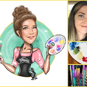 Painter Logo Design - individuelles Cartoon Portrait für Ihr Business Logo / Wandbild Künstler Logo / Pinsel Logo