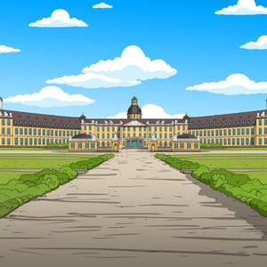 Karlsruhe Gift - Custom Yellow Cartoon Portrait from Photo, Karlsruhe art