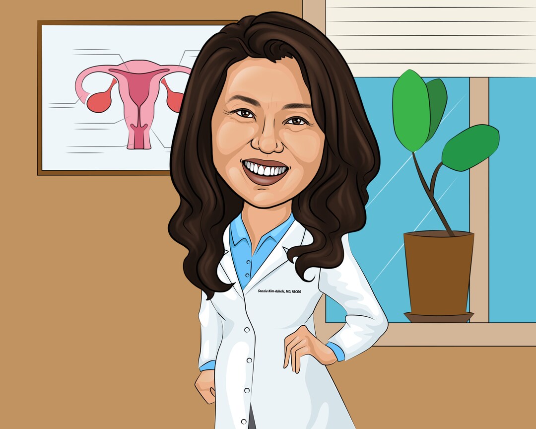 Obgyn Gift - Custom Caricature Portrait From Your Photo / Ob Gyn Gift ...