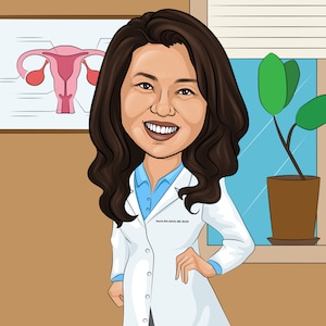 Obgyn Gift - Custom Caricature Portrait From Your Photo / ob gyn gift / obstetrician gift