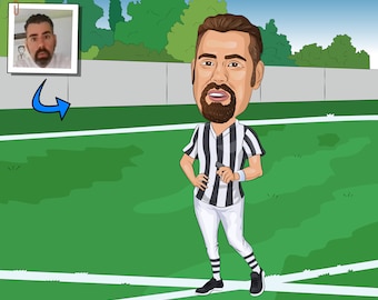 Referee Gift - Custom Caricature Portrait From Your Photo