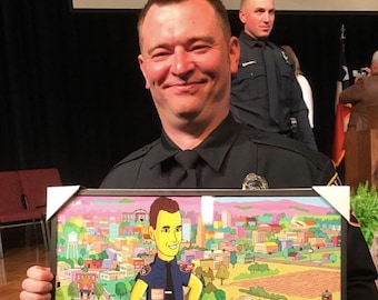 Police officer gifts for men  - Custom Portrait from Photo / police retirement gift / police gifts for men / cop gifts for police officers