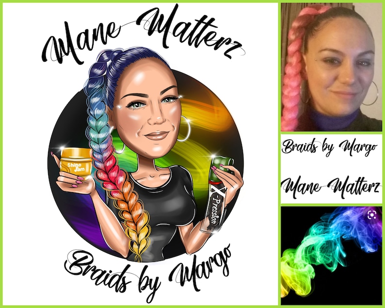 Braider Logo Design Custom Cartoon Portrait for Your - Etsy