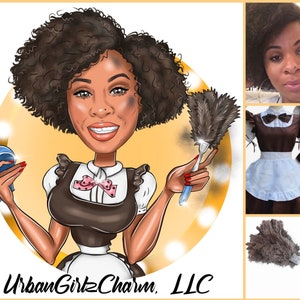 Cleaning Business Logo - custom portrait logo for your business / cleaning logo / maid logo