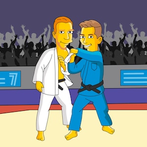 Judo Gift - Custom Portrait as Cartoon Character / judoist gift / judo teacher gift / judo coach gift / judo team gift