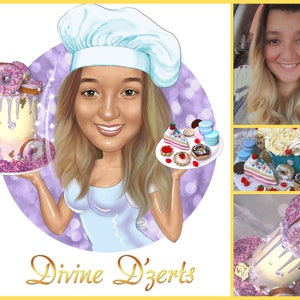 Logo Design Bakery - custom portrait for your business logo, Bakery Logo Design