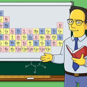 Science Teacher Gift Custom Portrait as Yellow Cartoon Character / Chemist Gift Idea / Chemistry Teacher Retirement Gift / Chemist Cartoon image 2