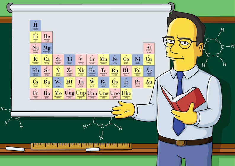 Science Teacher Gift Custom Portrait as Yellow Cartoon Character / Chemist Gift Idea / Chemistry Teacher Retirement Gift / Chemist Cartoon image 2