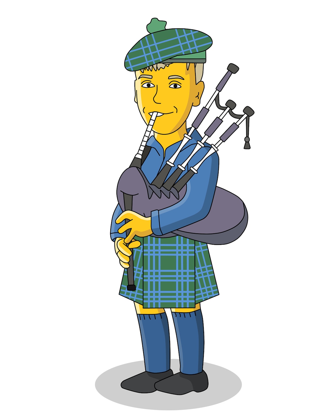 Bagpipes Player Gift Portrait as Cartoon Character / Etsy