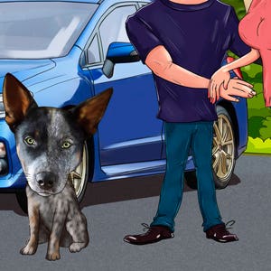 Add a Pet to Cartoon Portrait