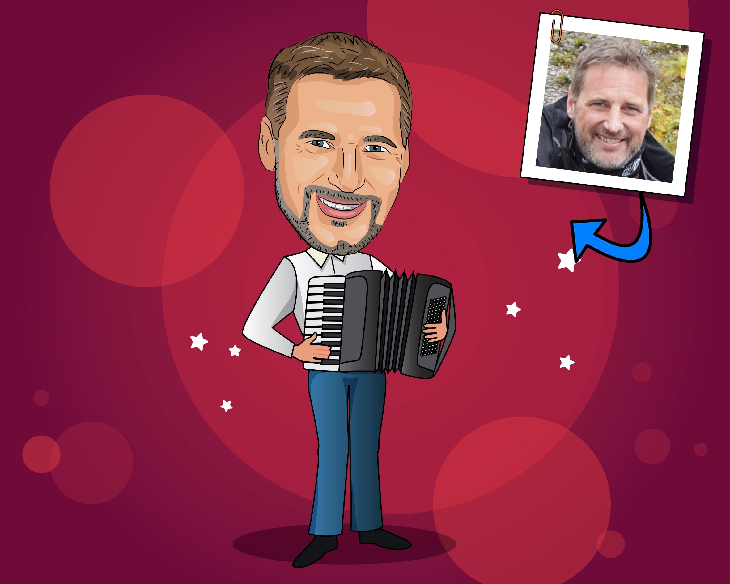 Upright Bass Player Gift Custom Cartoon Portrait / Double Etsy UK