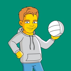 Volleyball Player Gift  - Custom Portrait from Photo as Cartoon Character /volleyball gifts ideas / volleyballer gift /volleyball team coach