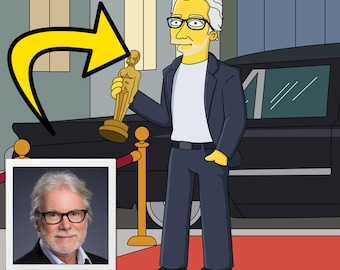 Cadeau acteur: aangepast portret van foto als geel personage / acteercadeau