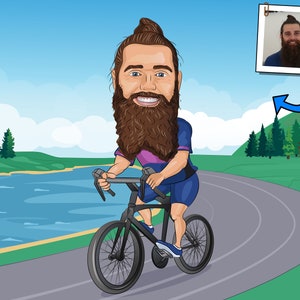 Triathlet Geschenk - Karikatur vom Foto / individuelle Karikatur vom Foto / Triangle