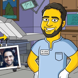 Dentist Retirement Gift - Custom Portrait as Cartoon Character / retired dentist