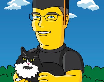 Regalo de graduación de octavo grado: retrato personalizado como personaje de dibujos animados / regalo de graduación de octavo grado / graduación de octavo grado / regalos para estudiantes de octavo grado