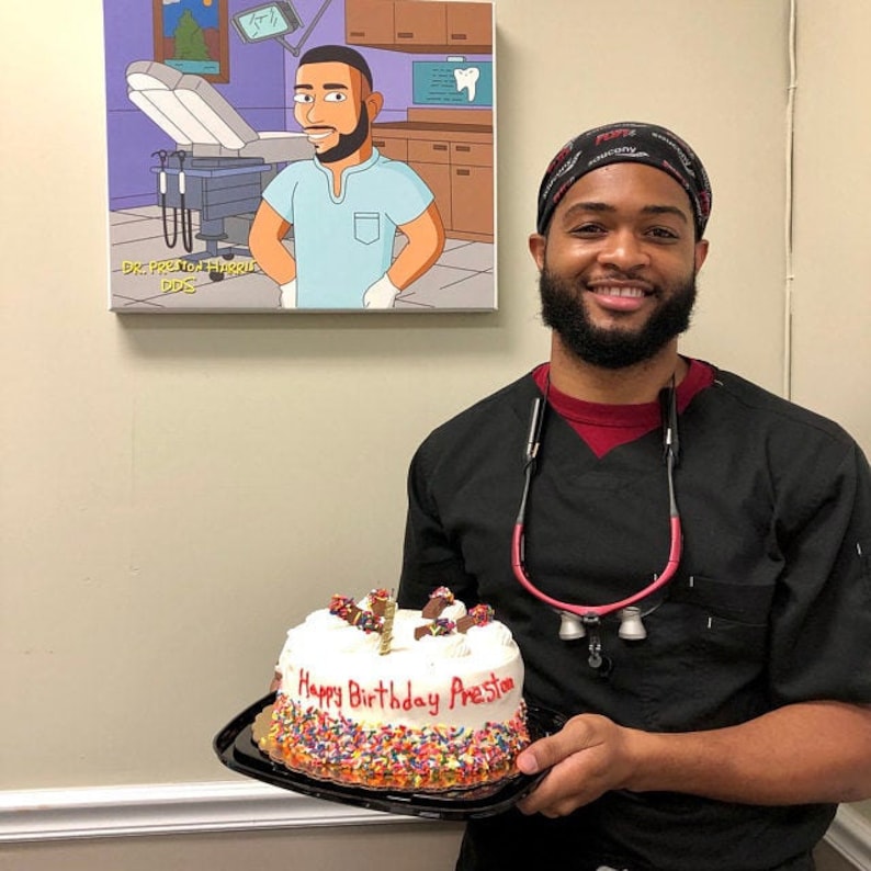 Endodontist Gift Custom Portrait as Cartoon Character / Etsy