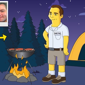 Camp Director Gift - Custom Cartoon Portrait from Photo / camp counselor gift