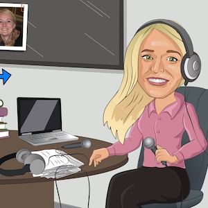 Voice Actor Gift - Custom Caricature Portrait From Your Photo / voice recording