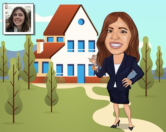Loan Officer Gift - Custom Caricature From Photo, loan processor, loan signing agent