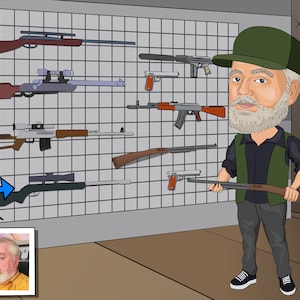 Waffensammlergeschenk - Benutzerdefinierte Karikatur vom Foto, Waffenliebhabergeschenk