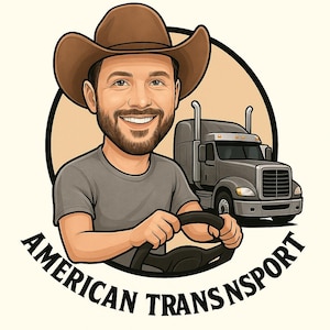 Trucking Logo - custom portrait logo for your business, Truck Logo, transportation logo