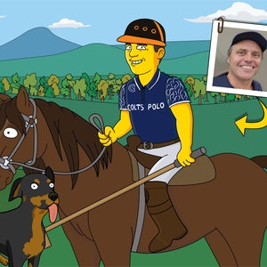 Polo Player Gift  - Custom Cartoon Portrait from Photo / polo horse / polo team / polo equestrian / polo party theme